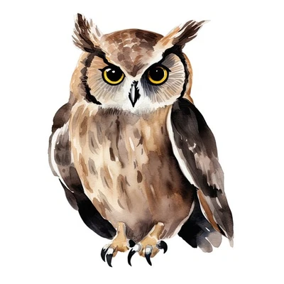 Aquarell Eule Bügelbild DTF Druck mystisches Tiermotiv für T Shirt Hoodie Tasche - Bild 1 von 4