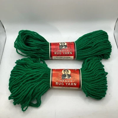 Alfombra pesada hilo Caron 60 yardas verde estilo Navidad 100 % poliéster vintage EE. UU. Foto 1 de 4