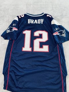 Reebok New England Patriots Tom Brady 12 Jersey XL Super Bowl 38 Patch Vintage - Picture 1 of 6