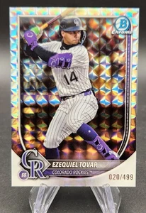 2025 Bowman Chrome - Ezequiel Tovar Geometric Refractor /499 Rockies - Picture 1 of 2
