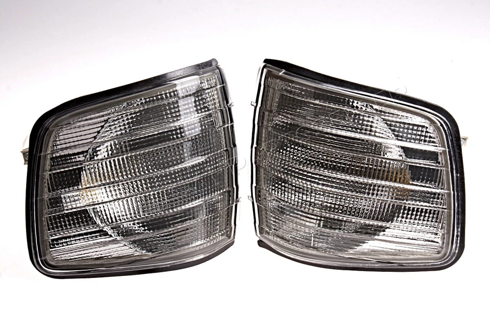 Par de luces de esquina gris humo para Mercedes W126 C126 cupé 1981-1991 Foto 1 de 2