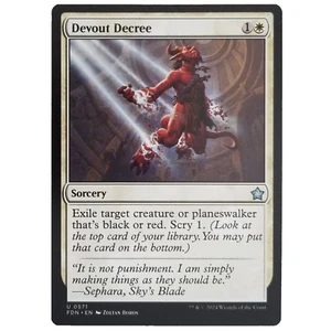 x4 Devout Decree Foundations White Sorcery Uncommon Playset MTG FDN TCG CCG - Picture 1 of 3