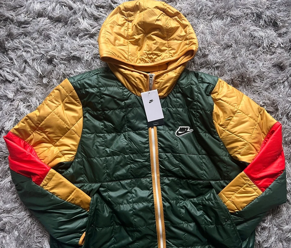 Nike Synthetic Fill Men’s Jacket Green Yellow Red Size L DJ0433-397