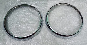 Suitable Willy Jeeps 46-53 CJ 2A CJ 3A Headlight Outer Bezel Chrome Plated Pair@ - Picture 1 of 6