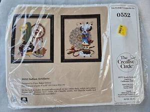 The Creative Circle Crewel Embroidery Kit #0552 Indian Artifacts 1987 VTG/New - Picture 1 of 4