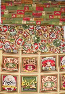 Tela de patchwork (18 €/m²) 0,3 m taza de café cafetería 1,1 m de ancho - Imagen 1 de 5