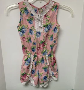 Real Love Girls Shorts/Romper- Size 7/8- Floral Pattern - Picture 1 of 16