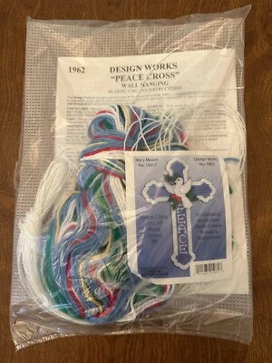 Design Works Cross Stitch Kit Peace Cross 1962 Christian Religious 13x19 - Imagem 1 de 3