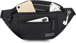 MAXTOP Large Crossbody Fanny Pack with 4-Zipper Pockets,Gifts for Enjoy Sports F - Picture 1 of 12