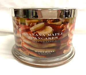 HOMEWORX by Harry Slatkin BANANA MAPLE PANCAKES  4 Wick 18 oz Jar Candle - Picture 1 of 3