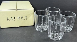LAUREN RALPH LAUREN LUMIERE LOW SFERA SET DI 4 VETRO CRISTALLO FINE - Foto 1 di 21