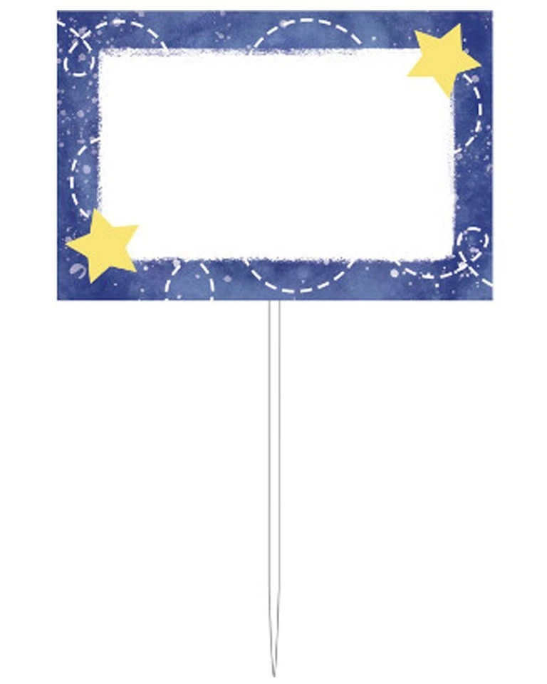 To the Moon and Back Stars Night Sky Space Baby Shower Party Food Markers - Image 1 of 1