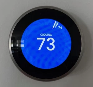 Google Nest 3rd Gen Smart Learning Thermostat Stainless Steel - Picture 1 of 5