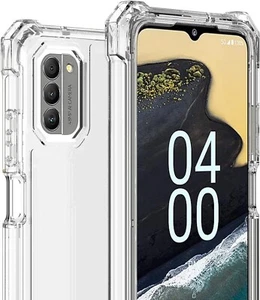 Nokia G310 5G / Nokia G42 - Hard Rubber Edge Protection Hybrid Armor Case CLEAR - Picture 1 of 6