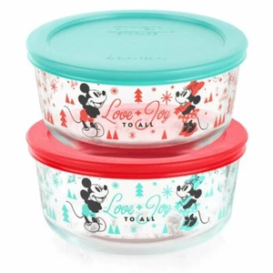 Mickey & Friends™ 8-piece Decorated Glass Storage Container Set, Holiday Edition - Picture 1 of 4