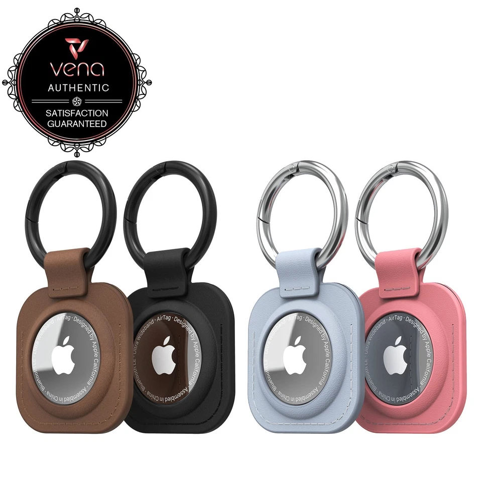 Vena 2 Pack Apple AirTag Keychain Leather Case Holder for Kids - Image 1 of 1