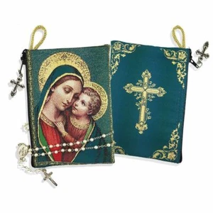 Tenderness Madonna & Child Rosary Icon Pouch 5 3/8" x 4" - Picture 1 of 1