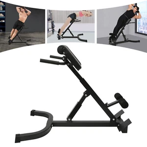 Home Fitness Workout Roman Chair Hyperextension Back Extension Bench Adjustable - Picture 1 of 19