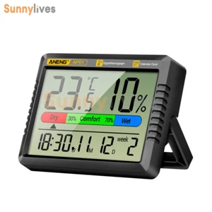 ANENG LCD Misuratore Digitale Temperatura Umidità Interno Igrometro Termometro Orologio - Foto 1 di 27