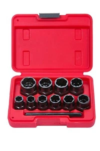 10pc Grip & Twist Sockets Locking Wheel Nut Remover Damaged Rounded Bolts - Picture 1 of 5