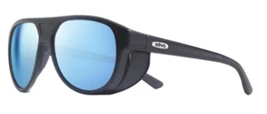 NEW REVO SUNGLASSES ALPHA MATTE BLACK WITH BLUE WATER POLARIZED LENSES - Picture 1 of 1