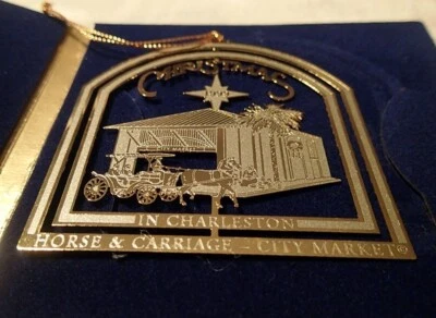 CHRISTMAS IN CHARLESTON HOLY CITY ORNAMENT ~ CITY MARKET / HORSE & CARRIAGE 1999 - Image 1 of 3
