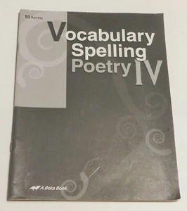 A Beka Vocabulary, Spelling Poetry IV, Quiz Key 10th grade - Imagen 1 de 1