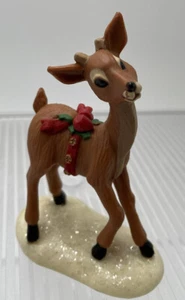 Vintage Hallmark Reindeer Christmas Merry Miniature Figurine 1981 Snowbase NoBox - Picture 1 of 8