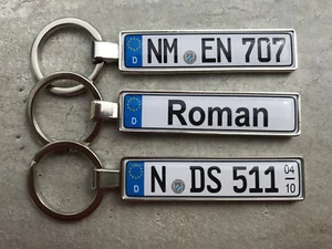 Schlüsselanhänger mit Wunschtext und Kennzeichen. Geschenk mit Nummernschild!!!! - Bild 1 von 11