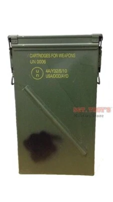 81mm Tall Ammo Can M821A2 Military Surplus Metal Can USGI VGC - Image 1 of 3