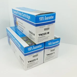 3Pk TN225 Color Toner Cartridges Compatible w/ Brother M C Y Magenta Cyan Yellow - Picture 1 of 13