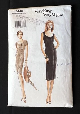 Vogue 9446 Misses Mock Wrap Dress Very Easy Vogue 1998 Pattern size 8-10 Cut - Image 1 of 3