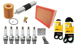 BMW M3 E46 OEM Tune-up Kit NGK Spark Plugs Mann Oil+Air+Fuel Filters Drain Plug - Picture 1 of 1