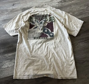 VINTAGE Deer Southern Dixie Outfitters Shirt Adult Large L Gray Faded Y2K - Picture 1 of 8