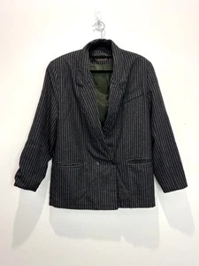Watermelon New Zealand Vintage Mens Suit Jacket Small Black Pinstripe Retro 90s - Picture 1 of 10
