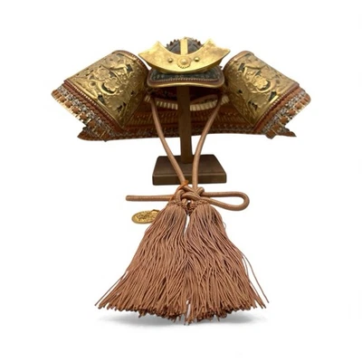 Capacete vintage japonês samurai Kabuto armadura guerreiro exibição colecionável Shikoro - Imagem 1 de 4