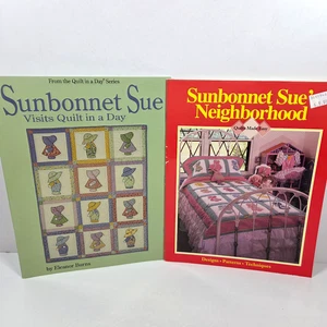 Vtg Sunbonnet Sue Quilt Patterns Book Lot of 2 Eleanor Burns Oxmoor House - Picture 1 of 17