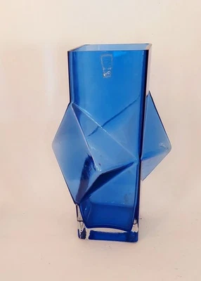 Finnish "Pablo' blue glass vase by Riihimaki Lasi Oy Vintage MCM - Image 1 of 4