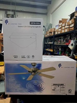 Ceiling Fan 52Inch 5 Blades Royal Star RP 1052WW + Lighting Kit - Image 1 of 4