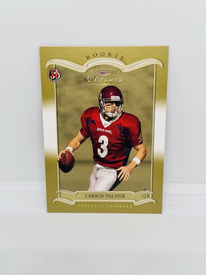 2003 Donruss Classics CARSON PALMER Rookie Timeless Tributes Gold /100 RC #153 - Image 1 of 2