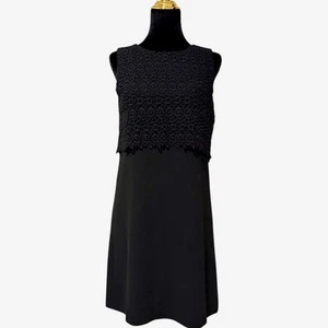 Club Monaco Black Mini Cocktail Dress With Lace Overlay Size 2 EUC - Picture 1 of 6