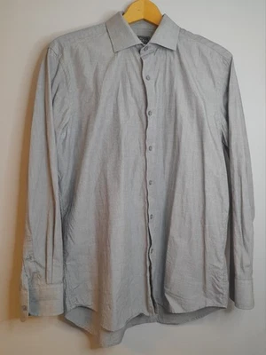 Mens Savile Row Grey Shirt 17" Collar Long Sleeve - Image 1 of 4