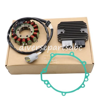 НОВЫЙ МАГНИТО КАТУШКА СТАТОР + ВЫПРЯМИТЕЛЬ НАПРЯЖЕНИЯ + ПРОКЛАДКА подходит 2008-10 Ninja ZX10R ZX1000 - Изображение 1 из 4