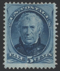 US Sc# 185 *MINT NO GUM* { 5c ZACHARY TAYLOR } SOFT POROUS PAPER OF 1879 CV$ 220 - Picture 1 of 4