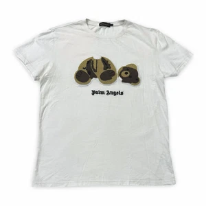 Palm Angels Kill The Bear Embroidered Logo White Tee Designer MSRP $350 - Picture 1 of 6