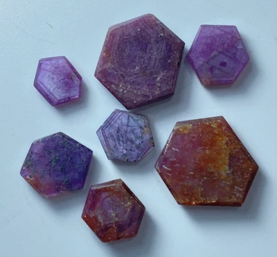 44ct Natural Ruby Hexagon | Natural Corundum | Loose Gems for Jewelry - 7p Lot - Image 1 of 4