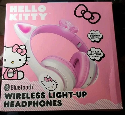 HELLO KITTY BLUETOOTH WIRELESS LIGHT-UP ADJUSTABLE HEADBAND BUILT-IN MICROPHONE - Image 1 of 4