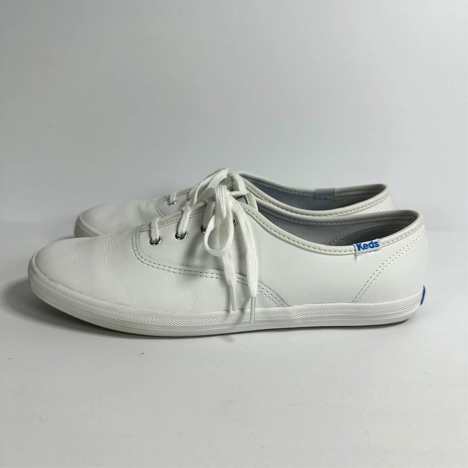 Tênis Keds Shoes Feminino 8.5 Champion Casual Top Baixo Couro Branco com Cadarço - Imagem 1 de 4