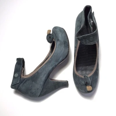 Vintage Chie Mihara Suede Y2K Funky Mallard Duck Ankle Strap Chunky Heels 37.5 - Image 1 of 4