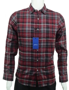 Camisa Apt 9 Suave Touch con Botones para Bicicleta con Estampado Rojo Para Hombre Pequeña - Imagen 1 de 4